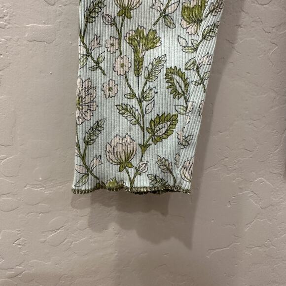 Next Blue Floral Ribbed Leggings - Picture 4 of 7